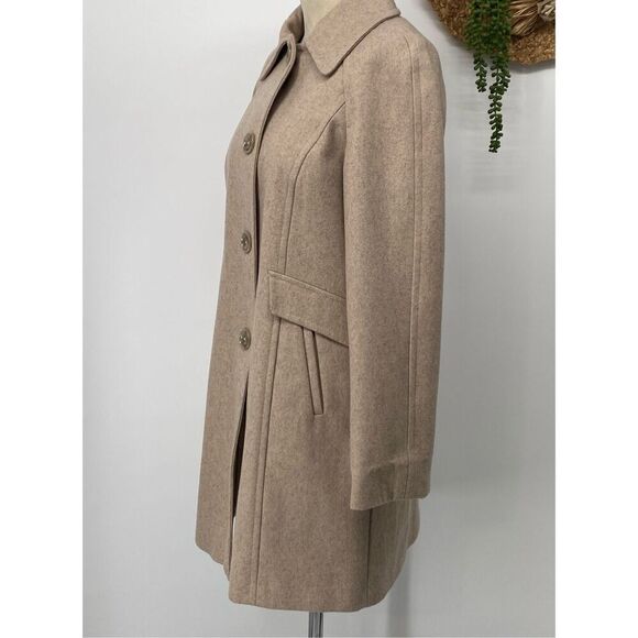 London Fog M Wool Blend Button Down Single Breasted Collared Winter Dress Coat O - Picture 2 of 14